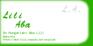 lili aba business card